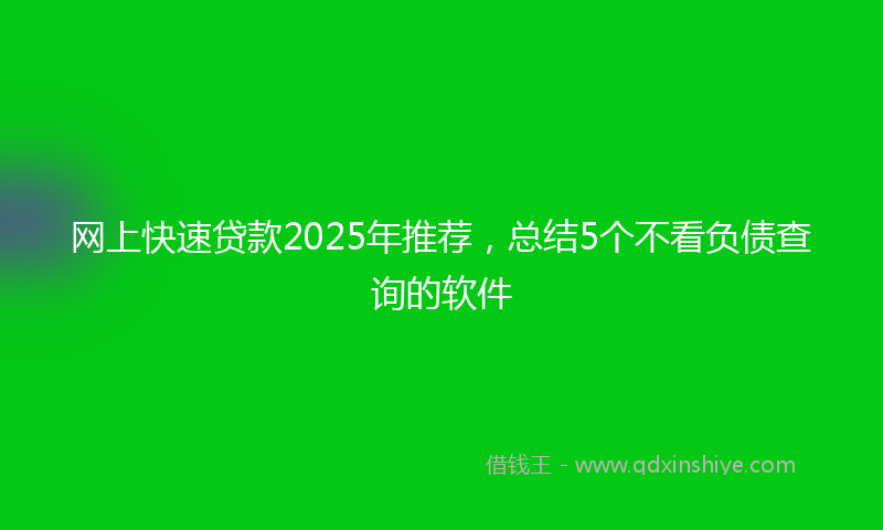 网上快速贷款2025年推荐，总结5个不看负债查询的软件