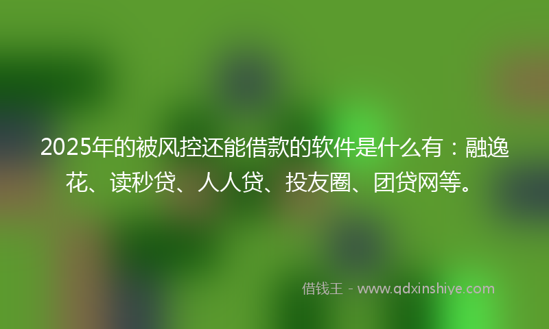 2025年的被风控还能借款的软件是什么有：融逸花、读秒贷、人人贷、投友圈、团贷网等。