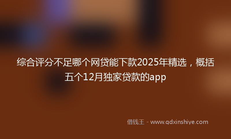综合评分不足哪个网贷能下款2025年精选，概括五个12月独家贷款的app