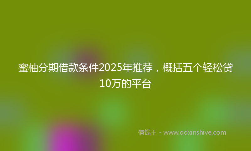 蜜柚分期借款条件2025年推荐，概括五个轻松贷10万的平台