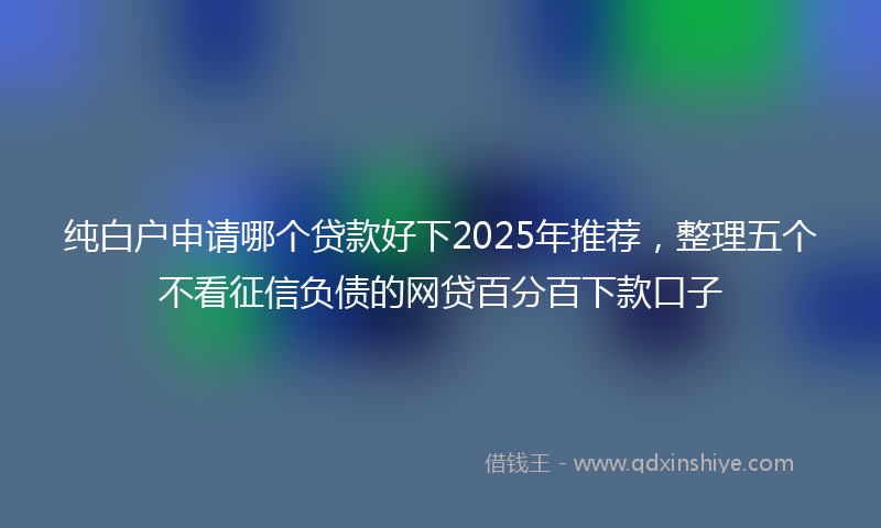 纯白户申请哪个贷款好下2025年推荐，整理五个不看征信负债的网贷百分百下款口子