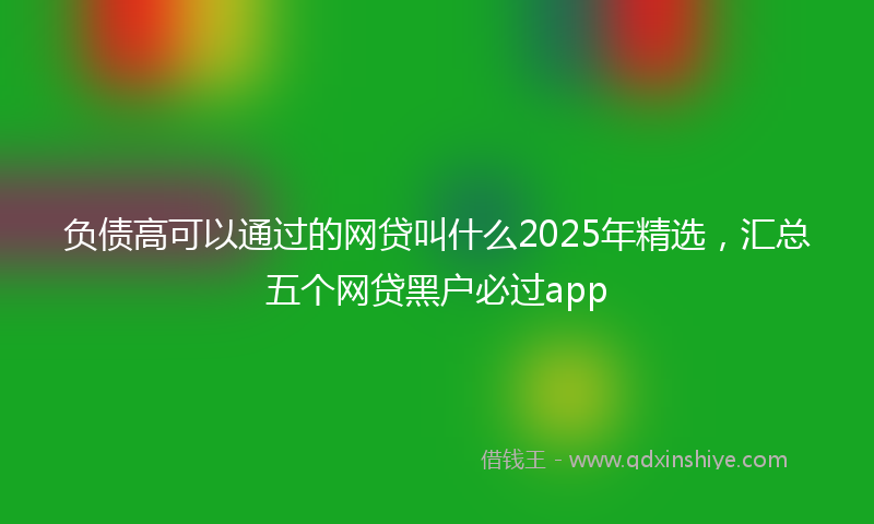 负债高可以通过的网贷叫什么2025年精选，汇总五个网贷黑户必过app