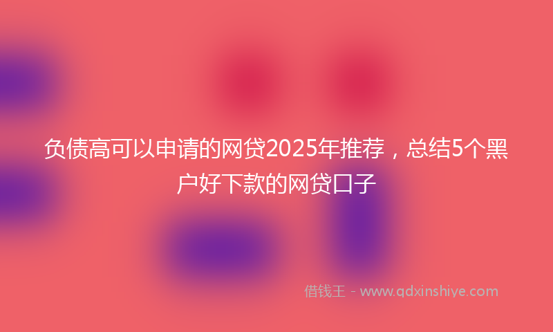 负债高可以申请的网贷2025年推荐，总结5个黑户好下款的网贷口子