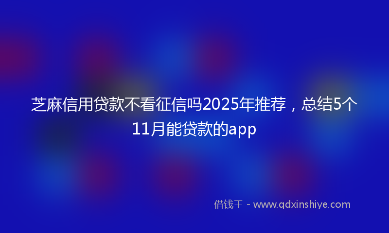芝麻信用贷款不看征信吗2025年推荐，总结5个11月能贷款的app