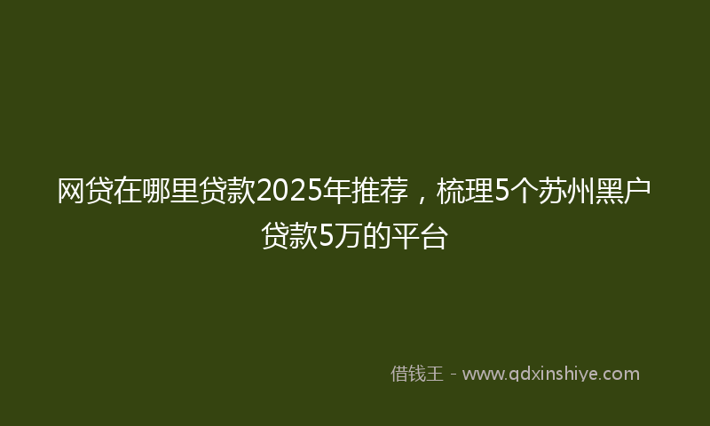 网贷在哪里贷款2025年推荐，梳理5个苏州黑户贷款5万的平台