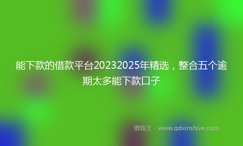 能下款的借款平台20232025年精选，整合五个逾期太多能下款口子