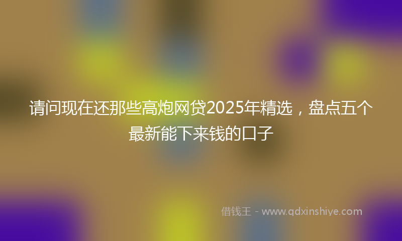 请问现在还那些高炮网贷2025年精选，盘点五个最新能下来钱的口子
