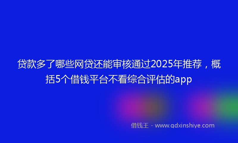 贷款多了哪些网贷还能审核通过2025年推荐，概括5个借钱平台不看综合评估的app