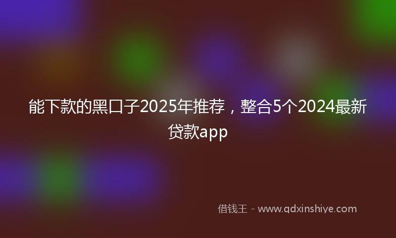 能下款的黑口子2025年推荐，整合5个2024最新贷款app