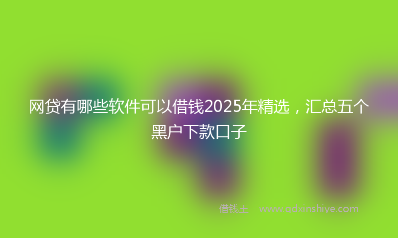 网贷有哪些软件可以借钱2025年精选，汇总五个黑户下款口子