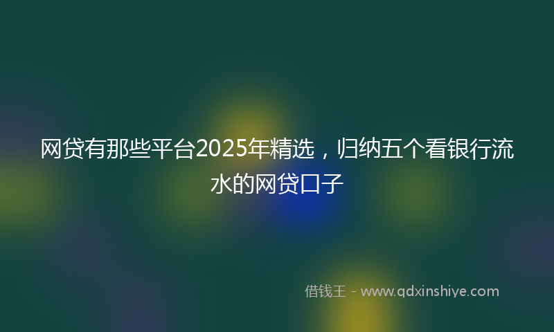 网贷有那些平台2025年精选，归纳五个看银行流水的网贷口子