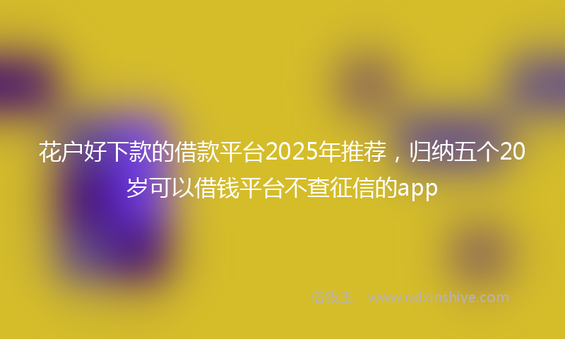 花户好下款的借款平台2025年推荐，归纳五个20岁可以借钱平台不查征信的app
