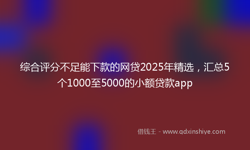 综合评分不足能下款的网贷2025年精选，汇总5个1000至5000的小额贷款app