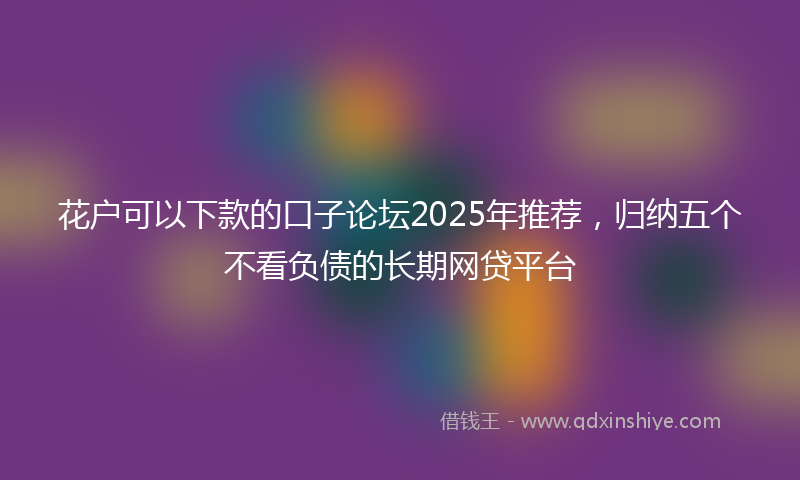 花户可以下款的口子论坛2025年推荐，归纳五个不看负债的长期网贷平台
