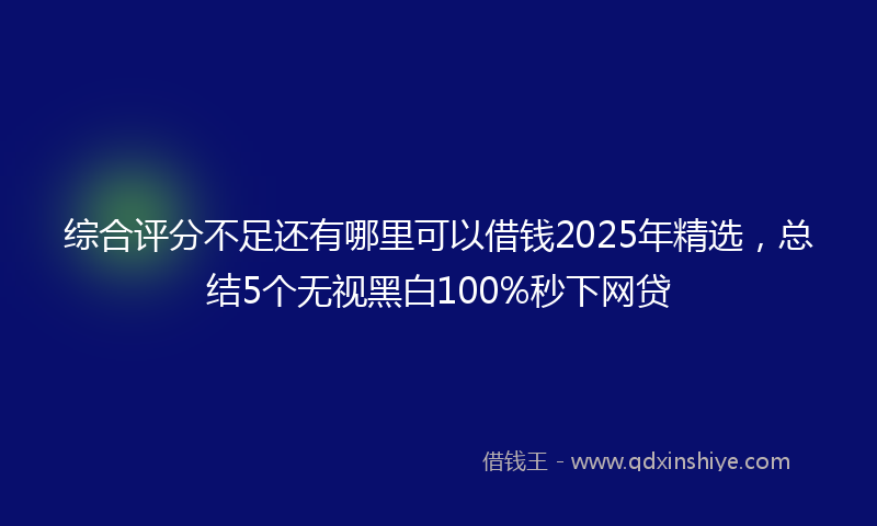 综合评分不足还有哪里可以借钱2025年精选，总结5个无视黑白100%秒下网贷