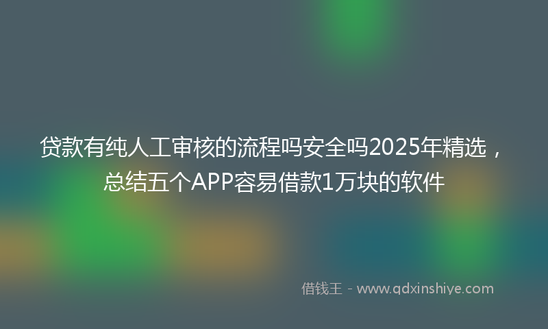 贷款有纯人工审核的流程吗安全吗2025年精选，总结五个APP容易借款1万块的软件