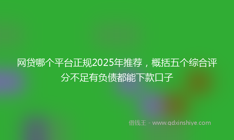 网贷哪个平台正规2025年推荐，概括五个综合评分不足有负债都能下款口子