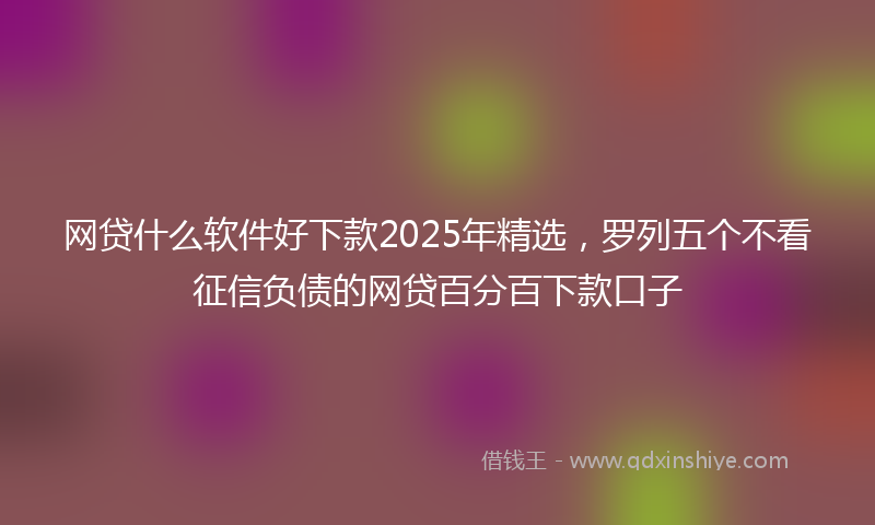 网贷什么软件好下款2025年精选，罗列五个不看征信负债的网贷百分百下款口子