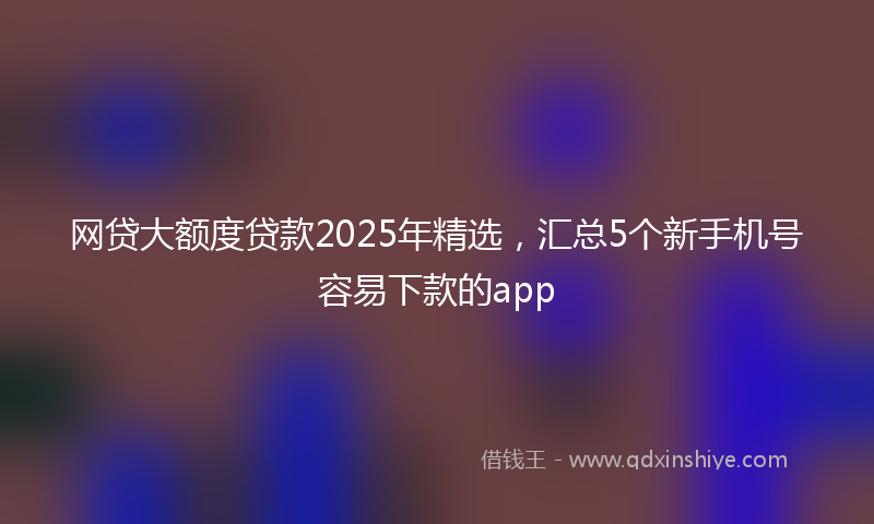网贷大额度贷款2025年精选，汇总5个新手机号容易下款的app