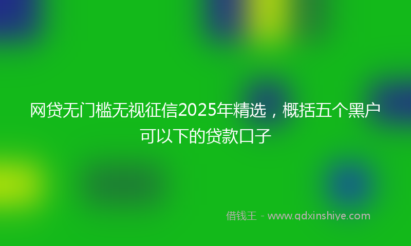 网贷无门槛无视征信2025年精选，概括五个黑户可以下的贷款口子