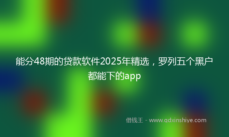 能分48期的贷款软件2025年精选，罗列五个黑户都能下的app