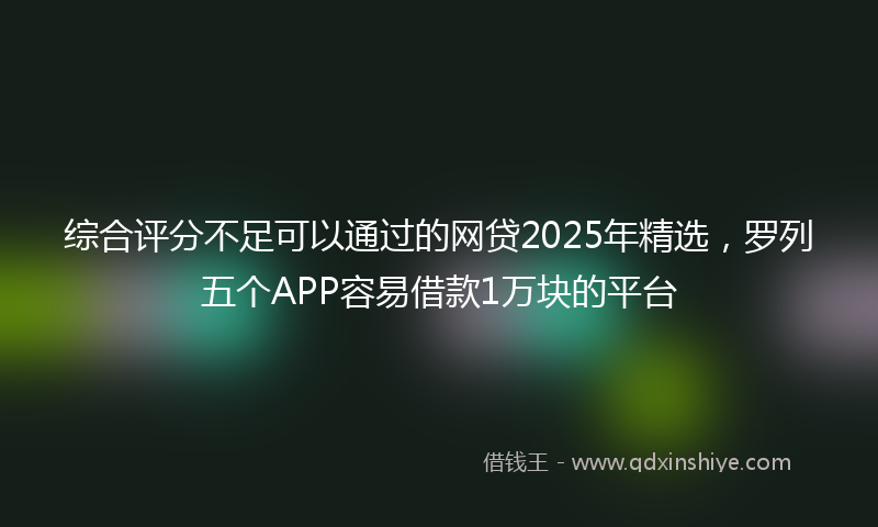 综合评分不足可以通过的网贷2025年精选，罗列五个APP容易借款1万块的平台