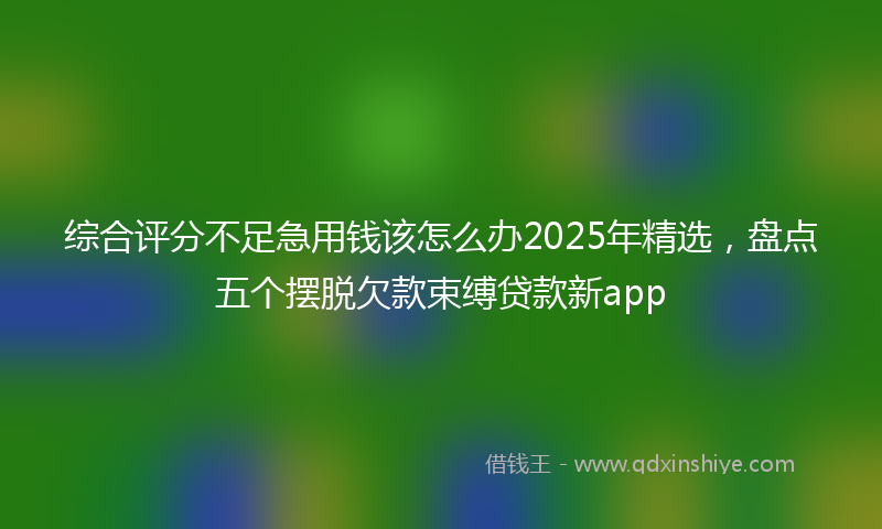 综合评分不足急用钱该怎么办2025年精选，盘点五个摆脱欠款束缚贷款新app