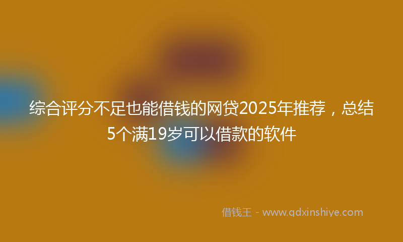综合评分不足也能借钱的网贷2025年推荐，总结5个满19岁可以借款的软件