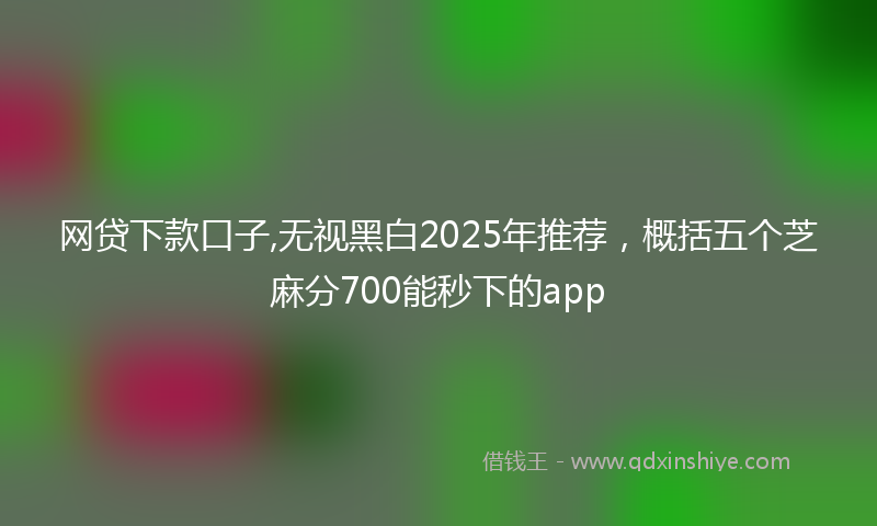 网贷下款口子,无视黑白2025年推荐，概括五个芝麻分700能秒下的app