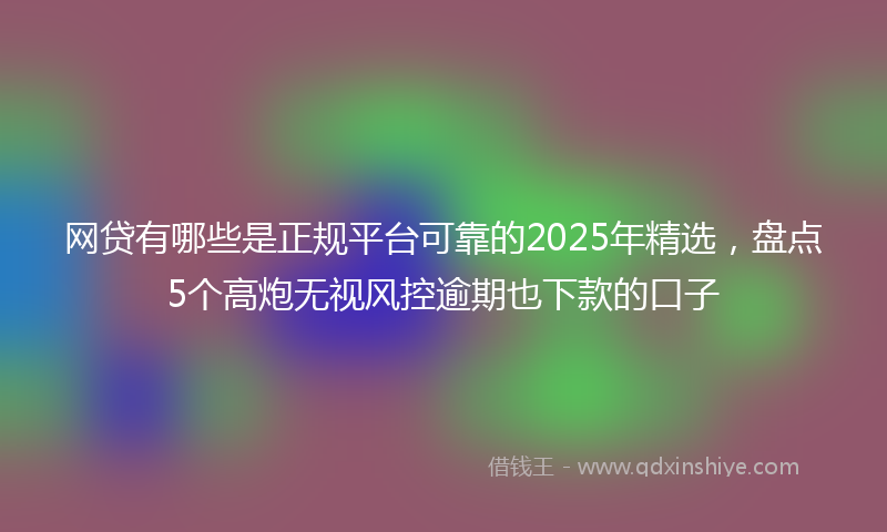 网贷有哪些是正规平台可靠的2025年精选，盘点5个高炮无视风控逾期也下款的口子