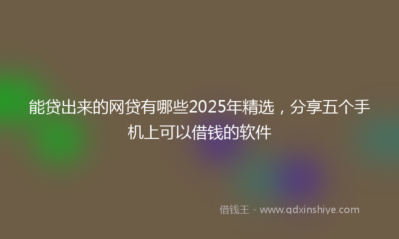 能贷出来的网贷有哪些2025年精选，分享五个手机上可以借钱的软件