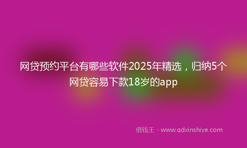 网贷预约平台有哪些软件2025年精选，归纳5个网贷容易下款18岁的app