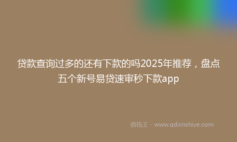 贷款查询过多的还有下款的吗2025年推荐，盘点五个新号易贷速审秒下款app