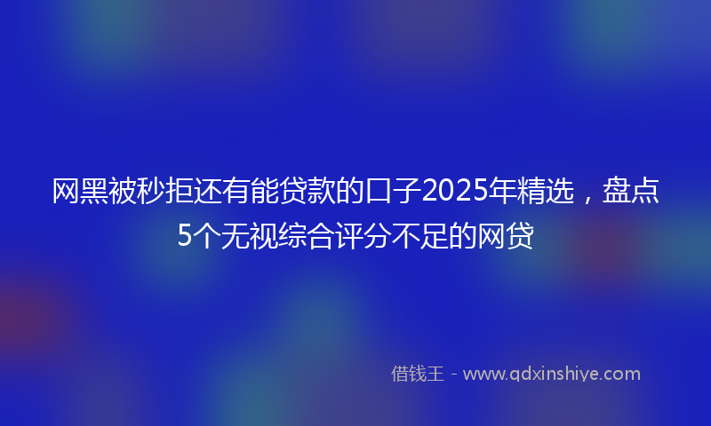 网黑被秒拒还有能贷款的口子2025年精选，盘点5个无视综合评分不足的网贷