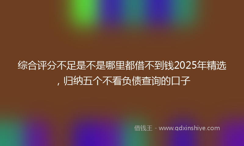综合评分不足是不是哪里都借不到钱2025年精选，归纳五个不看负债查询的口子