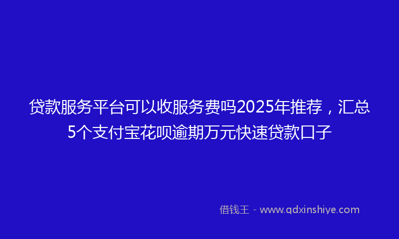 贷款服务平台可以收服务费吗2025年推荐，汇总5个支付宝花呗逾期万元快速贷款口子