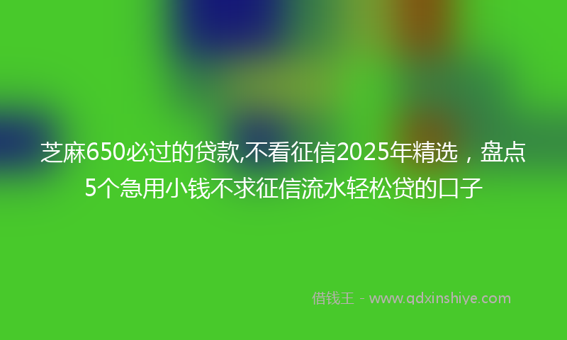 芝麻650必过的贷款,不看征信2025年精选，盘点5个急用小钱不求征信流水轻松贷的口子