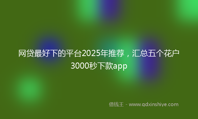 网贷最好下的平台2025年推荐，汇总五个花户3000秒下款app