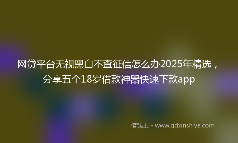 网贷平台无视黑白不查征信怎么办2025年精选，分享五个18岁借款神器快速下款app