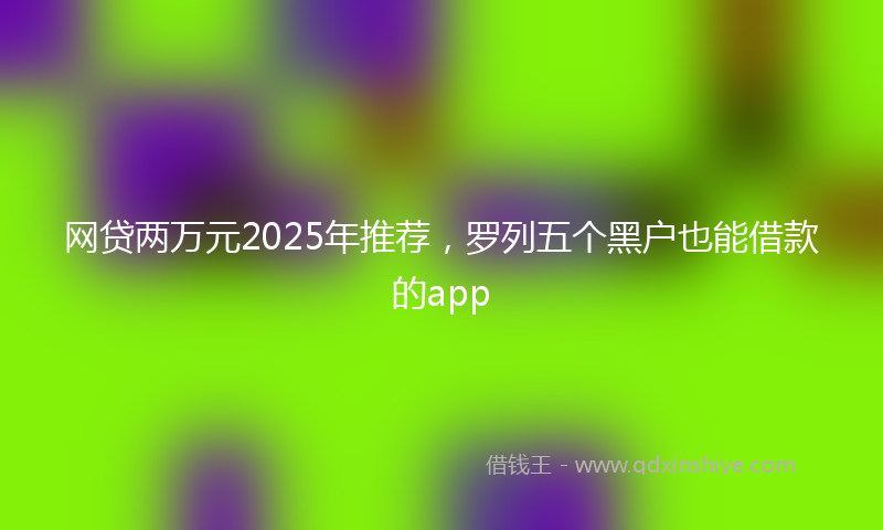 网贷两万元2025年推荐，罗列五个黑户也能借款的app