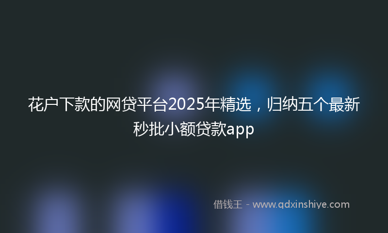 花户下款的网贷平台2025年精选，归纳五个最新秒批小额贷款app