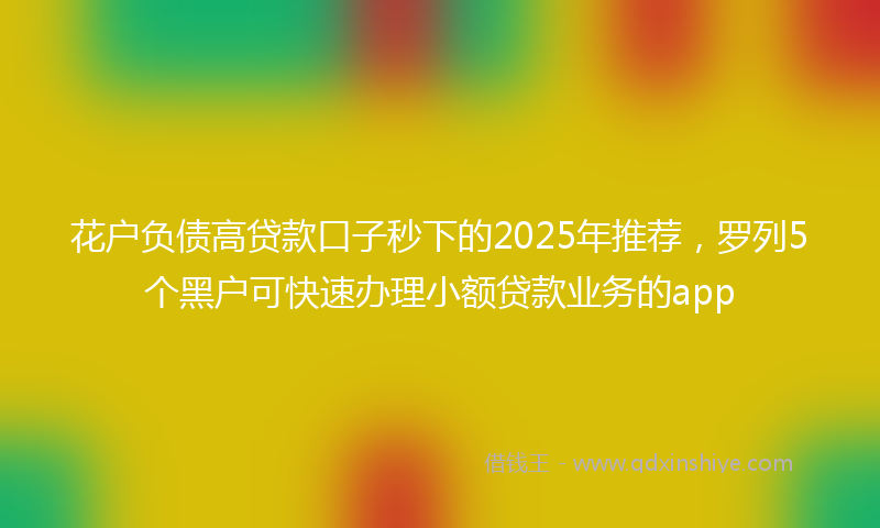 花户负债高贷款口子秒下的2025年推荐,罗列5个黑户可快速办理小额贷款业务的app