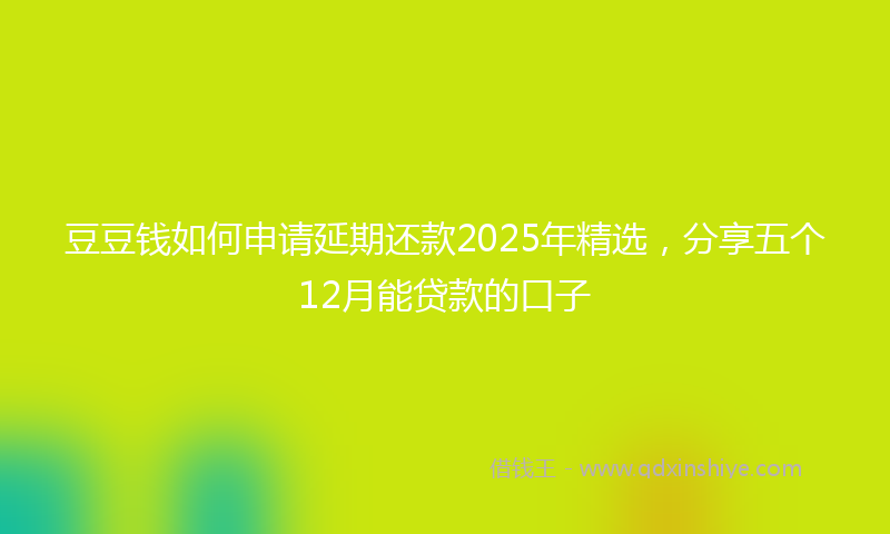 豆豆钱如何申请延期还款2025年精选，分享五个12月能贷款的口子