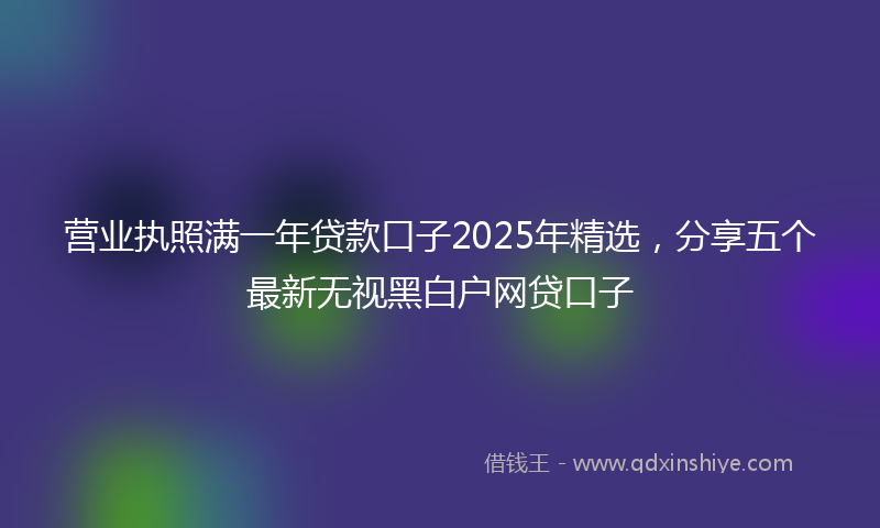 营业执照满一年贷款口子2025年精选，分享五个最新无视黑白户网贷口子