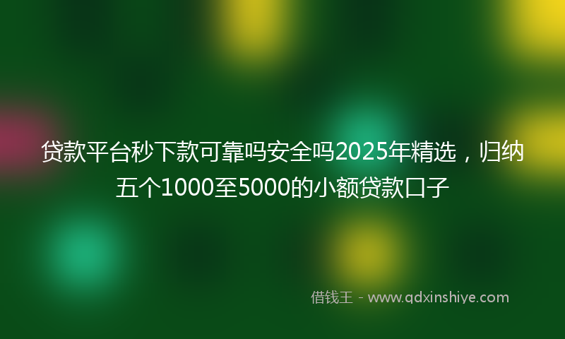 贷款平台秒下款可靠吗安全吗2025年精选，归纳五个1000至5000的小额贷款口子