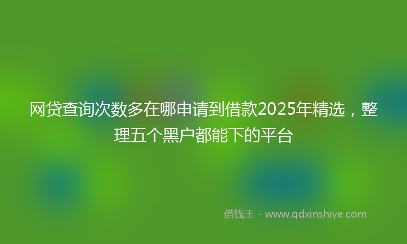 网贷查询次数多在哪申请到借款2025年精选，整理五个黑户都能下的平台