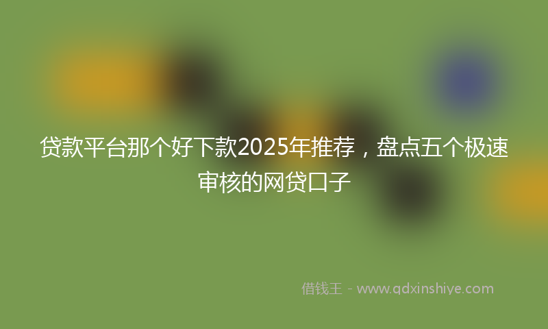 贷款平台那个好下款2025年推荐，盘点五个极速审核的网贷口子
