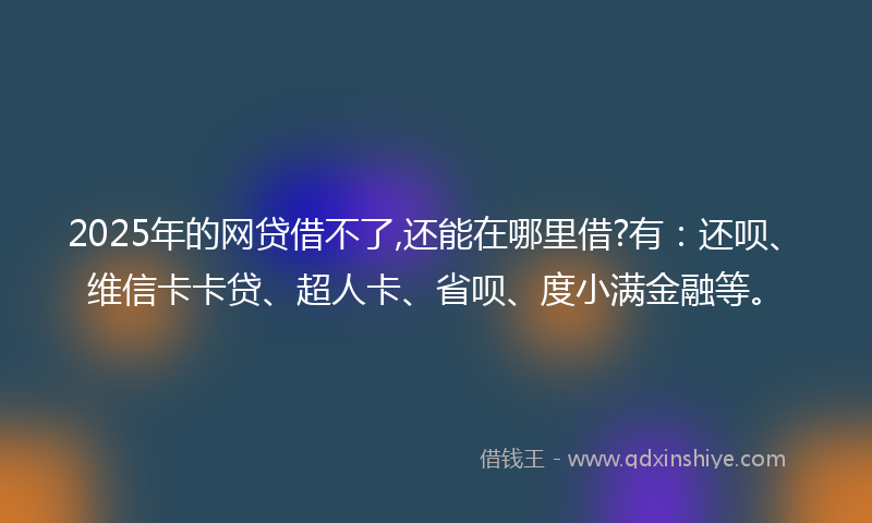 2025年的网贷借不了,还能在哪里借?有：还呗、维信卡卡贷、超人卡、省呗、度小满金融等。