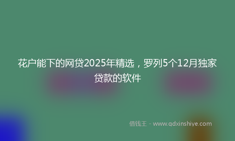 花户能下的网贷2025年精选，罗列5个12月独家贷款的软件
