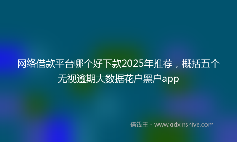 网络借款平台哪个好下款2025年推荐，概括五个无视逾期大数据花户黑户app